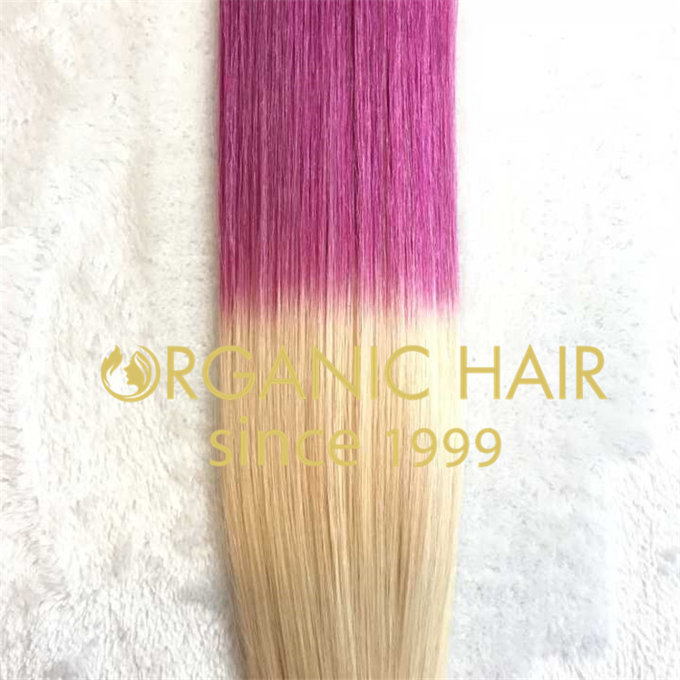 Fuscia color i tip hair extensions H79